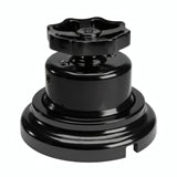 Kit conmutador de porcelana con botón y base — Negro / Negro / Plana Ø 100 mm