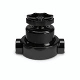 Kit conmutador de porcelana con botón y base — Negro / Negro / 2 salidas en línea