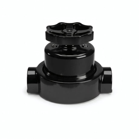 Kit conmutador de porcelana con botón y base — Negro / Negro / 2 salidas en línea
