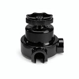 Kit conmutador de porcelana con botón y base — Negro / Negro / 2 salidas