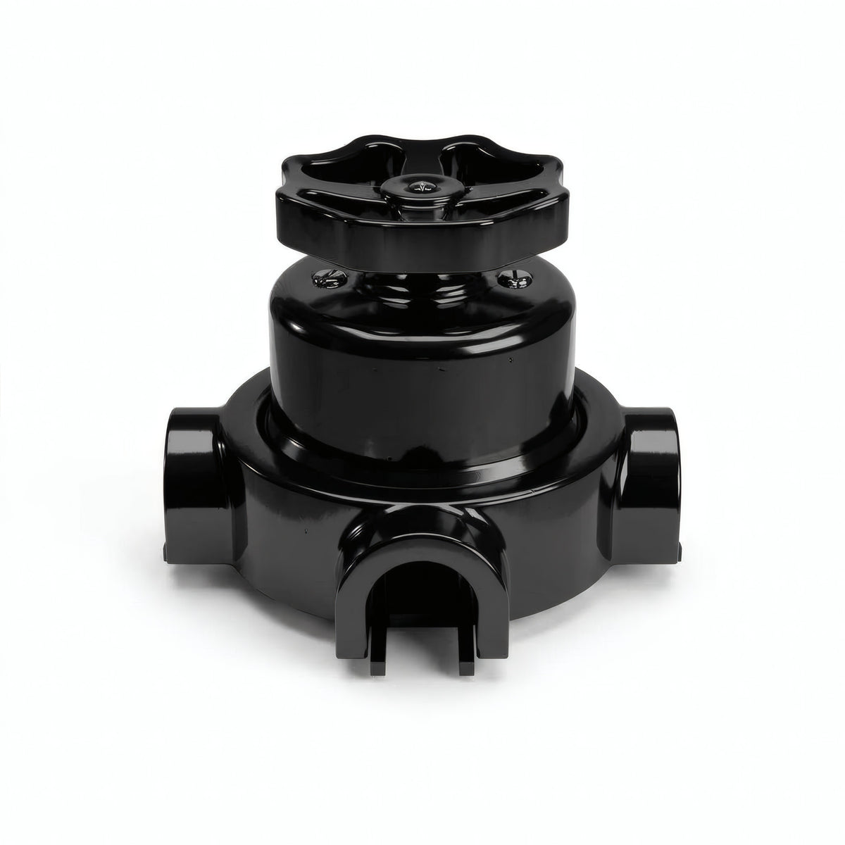 Kit conmutador de porcelana con botón y base — Negro / Negro / 3 salidas