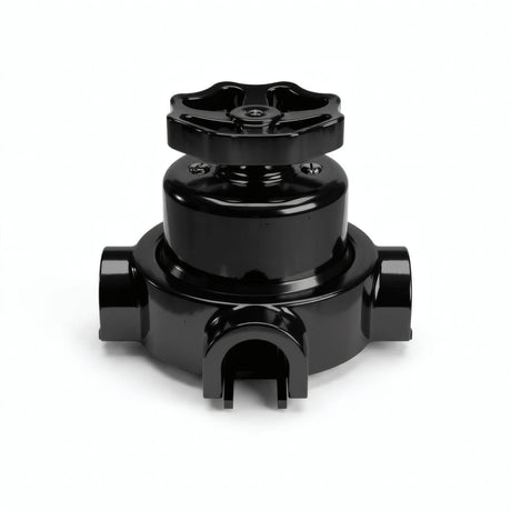 Kit conmutador de porcelana con botón y base — Negro / Negro / 3 salidas