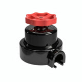 Kit conmutador de porcelana con botón y base — Negro / Rojo / 1 salida
