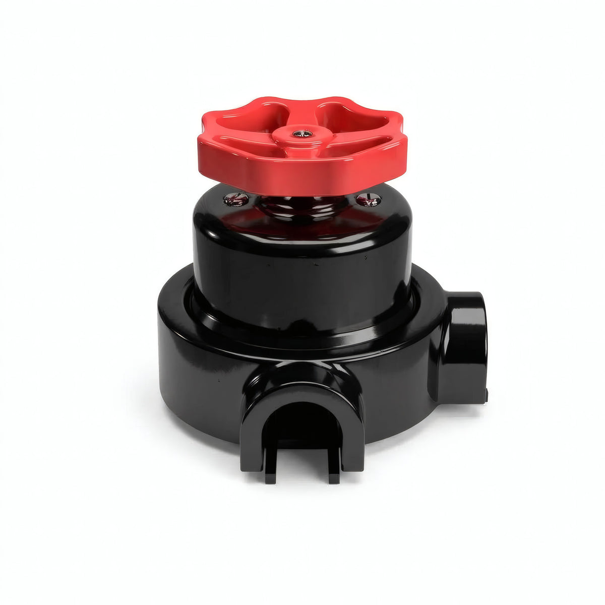 Kit conmutador de porcelana con botón y base — Negro / Rojo / 2 salidas