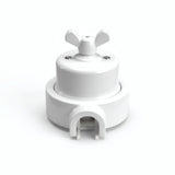 Kit conmutador de porcelana con tuerca de mariposa y base — Blanco / Blanco / 1 salida