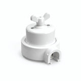 Kit conmutador de porcelana con tuerca de mariposa y base — Blanco / Blanco / 1 salida