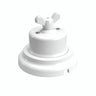 Kit conmutador de porcelana con tuerca de mariposa y base — Blanco / Blanco / Plana Ø 100 mm