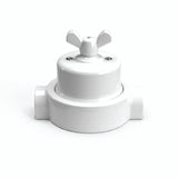 Kit conmutador de porcelana con tuerca de mariposa y base — Blanco / Blanco / 2 salidas en línea