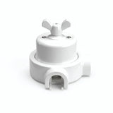 Kit conmutador de porcelana con tuerca de mariposa y base — Blanco / Blanco / 2 salidas