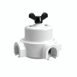 Kit conmutador de porcelana con tuerca de mariposa y base — Blanco / Negro / 3 salidas