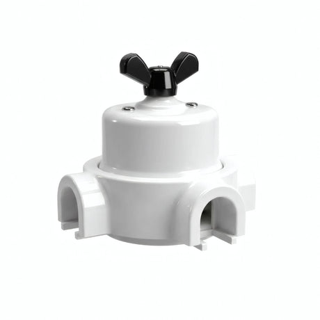 Kit conmutador de porcelana con tuerca de mariposa y base — Blanco / Negro / 3 salidas