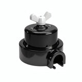 Kit conmutador de porcelana con tuerca de mariposa y base — Negro / Blanco / 1 salida