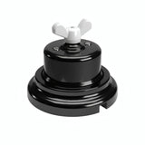 Kit conmutador de porcelana con tuerca de mariposa y base — Negro / Blanco / Plana Ø 100 mm