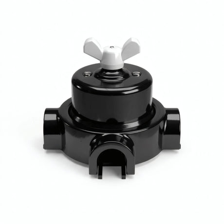 Kit conmutador de porcelana con tuerca de mariposa y base — Negro / Blanco / 3 salidas