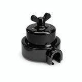 Kit conmutador de porcelana con tuerca de mariposa y base — Negro / Negro / 1 salida