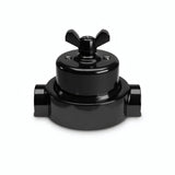 Kit conmutador de porcelana con tuerca de mariposa y base — Negro / Negro / 2 salidas en línea