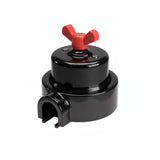 Kit conmutador de porcelana con tuerca de mariposa y base — Negro / Rojo / 1 salida