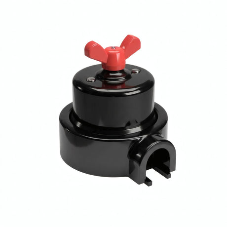 Kit conmutador de porcelana con tuerca de mariposa y base — Negro / Rojo / 1 salida
