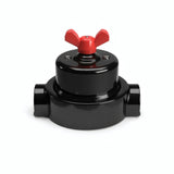 Kit conmutador de porcelana con tuerca de mariposa y base — Negro / Rojo / 2 salidas en línea