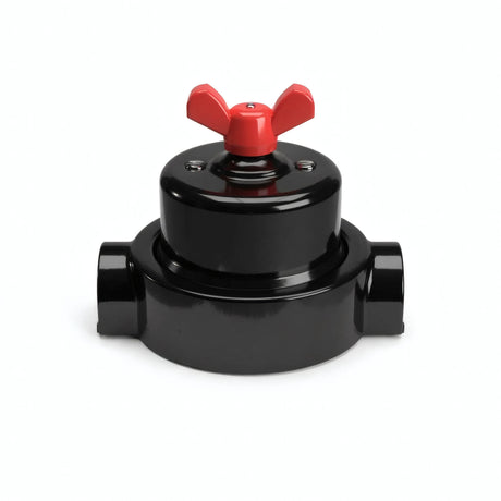 Kit conmutador de porcelana con tuerca de mariposa y base — Negro / Rojo / 2 salidas en línea