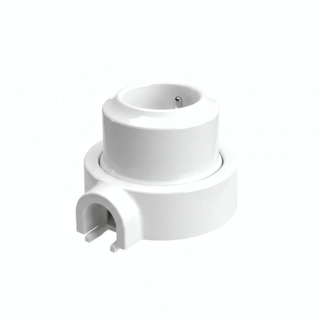 Kit toma de pared y base de porcelana — Francesa 2P+T 16 A / Blanco / 1 salida