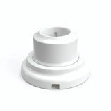 Kit toma de pared y base de porcelana — Francesa 2P+T 16 A / Blanco / Plana Ø 100 mm