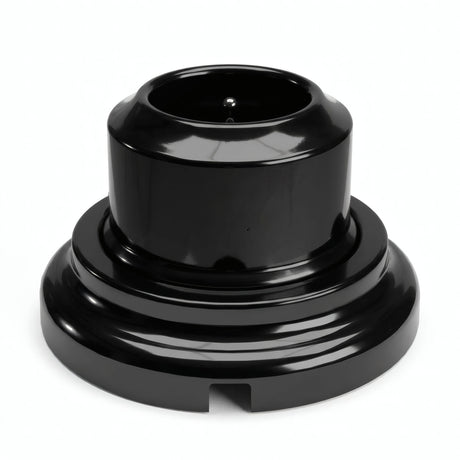 Kit toma de pared y base de porcelana — Francesa 2P+T 16 A / Negro / Plana Ø 100 mm