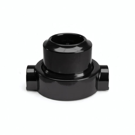 Kit toma de pared y base de porcelana — Francesa 2P+T 16 A / Negro / 2 salidas en línea