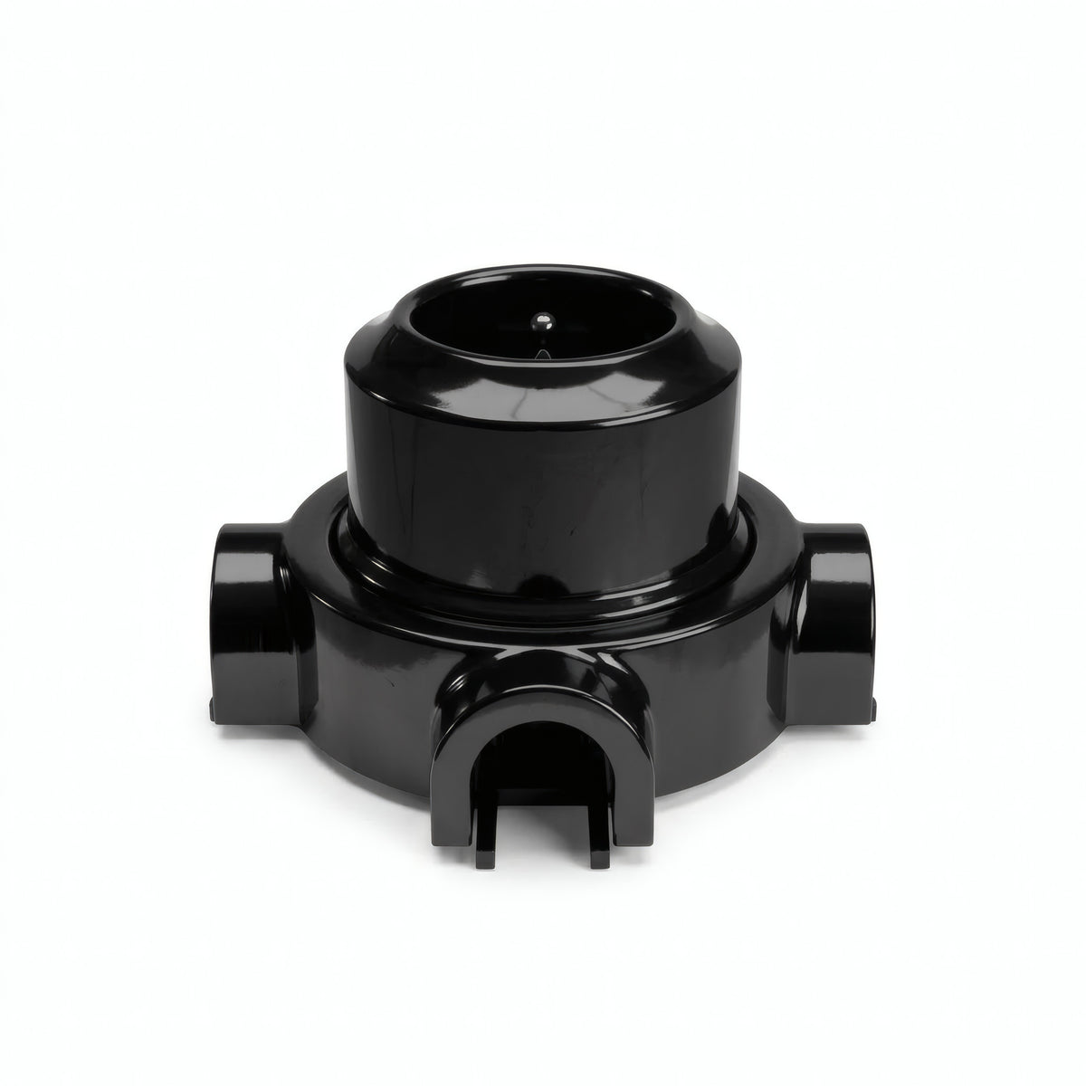 Kit toma de pared y base de porcelana — Francesa 2P+T 16 A / Negro / 3 salidas