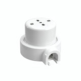 Kit toma de pared y base de porcelana — Italiana 2P+T 10/16 A / Blanco / 1 salida