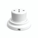 Kit toma de pared y base de porcelana — Italiana 2P+T 10/16 A / Blanco / Plana Ø 100 mm