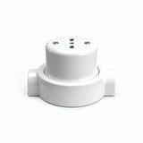 Kit toma de pared y base de porcelana — Italiana 2P+T 10/16 A / Blanco / 2 salidas en línea