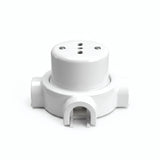Kit toma de pared y base de porcelana — Italiana 2P+T 10/16 A / Blanco / 3 salidas