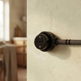 Kit toma de pared y base de porcelana — Italiana 2P+T 10/16 A / Negro / Plana Ø 100 mm