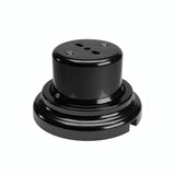Kit toma de pared y base de porcelana — Italiana 2P+T 10/16 A / Negro / Plana Ø 100 mm