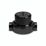 Kit toma de pared y base de porcelana — Italiana 2P+T 10/16 A / Negro / 2 salidas en línea