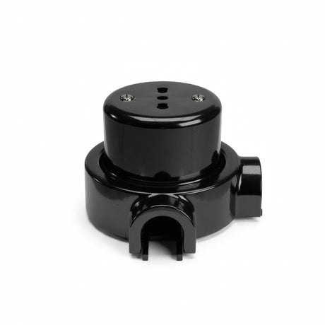 Kit toma de pared y base de porcelana — Italiana 2P+T 10/16 A / Negro / 2 salidas