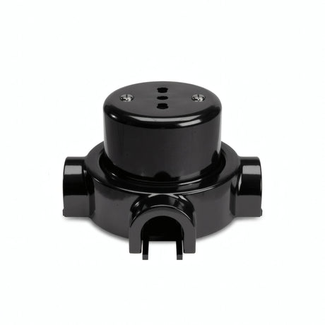 Kit toma de pared y base de porcelana — Italiana 2P+T 10/16 A / Negro / 3 salidas