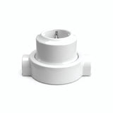 Kit toma de pared y base de porcelana — Schuko 2P+T 16 A / Blanco / 2 salidas en línea