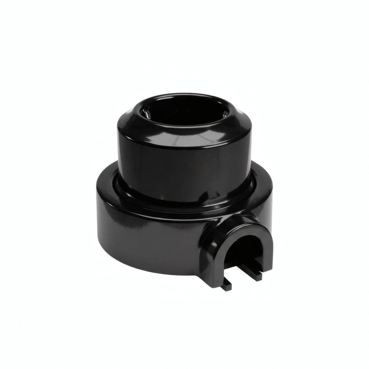 Kit toma de pared y base de porcelana — Schuko 2P+T 16 A / Negro / 1 salida