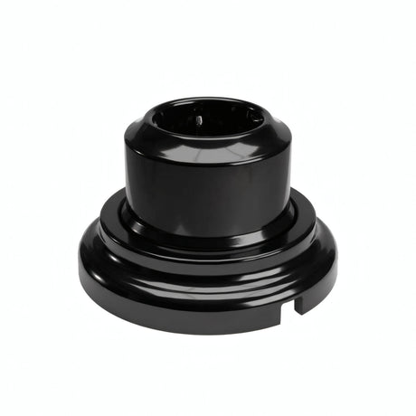 Kit toma de pared y base de porcelana — Schuko 2P+T 16 A / Negro / Plana Ø 100 mm