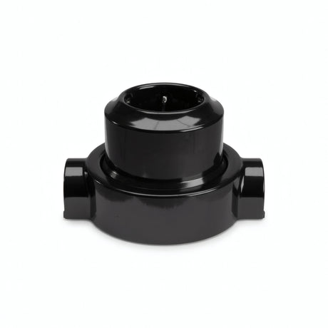 Kit toma de pared y base de porcelana — Schuko 2P+T 16 A / Negro / 2 salidas en línea