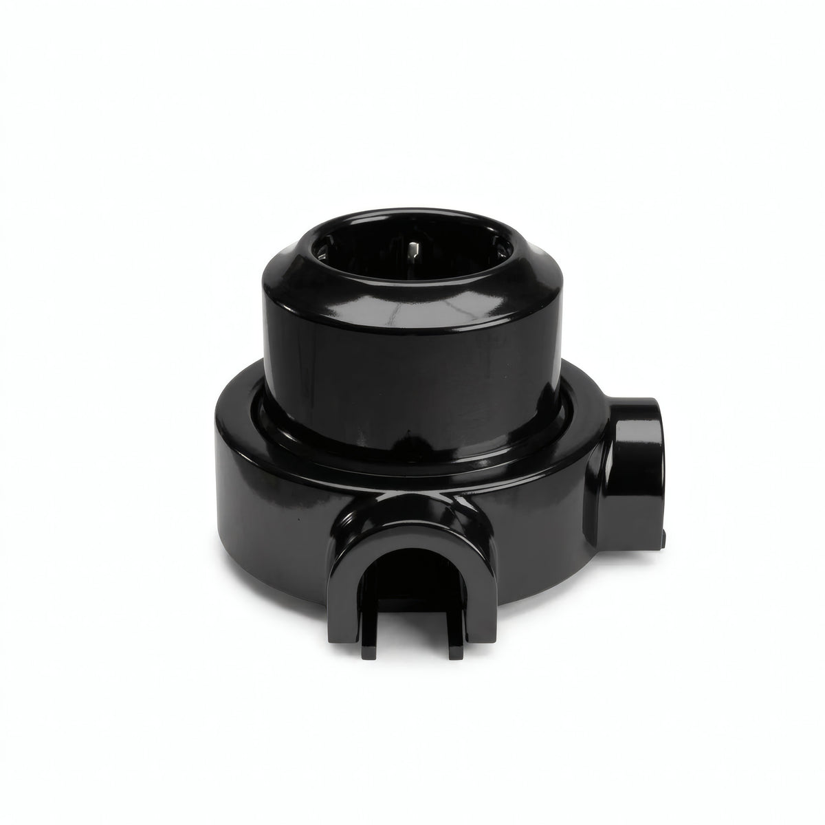 Kit toma de pared y base de porcelana — Schuko 2P+T 16 A / Negro / 2 salidas