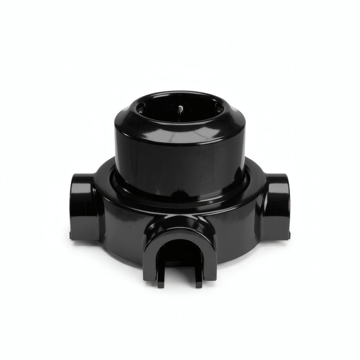 Kit toma de pared y base de porcelana — Schuko 2P+T 16 A / Negro / 3 salidas
