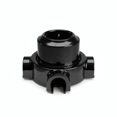 Kit toma de pared y base de porcelana — Schuko 2P+T 16 A / Negro / 3 salidas