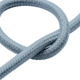 Primer plano del cable textil liso, algodón azul océano