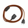 Lámpara colgante de cable textil liso, algodón marrón canela, portalámparas E27