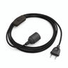 Lámpara colgante de cable textil liso, algodón negro carbón, portalámparas E27