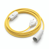 Lámpara colgante de cable textil liso, efecto seda amarillo maíz, portalámparas E14