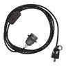 Lámpara colgante de cable textil trenzado, portalámparas de metal gris oscuro y enchufe Schuko